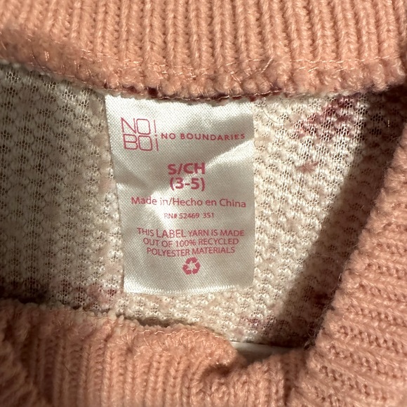 Cat & Jack Girls Size Small 3/5 Pink and Maroon Aztec Print Sherpa Sweater - Picture 4 of 4